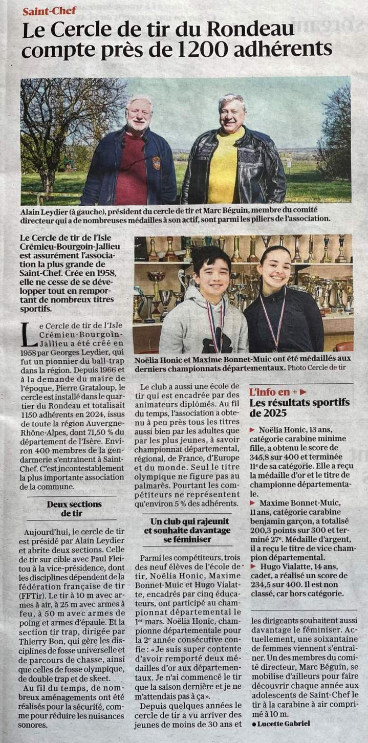 Article Dauphiné Libéré Mai 2025