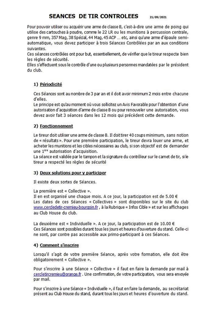 Séances de tir contrôlé
